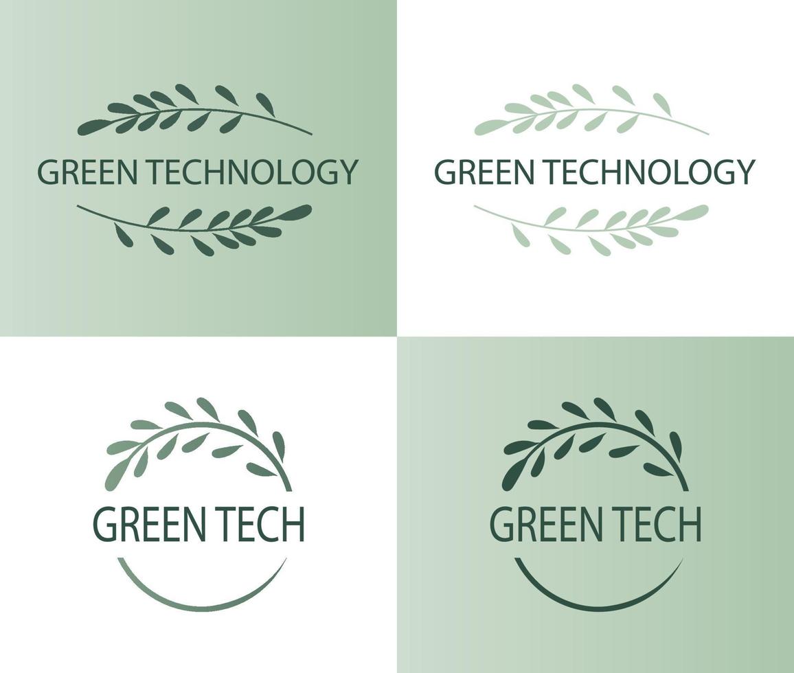 logo verde tecnología. verde rama icono. ambientalmente simpático innovación. biotecnología. vector