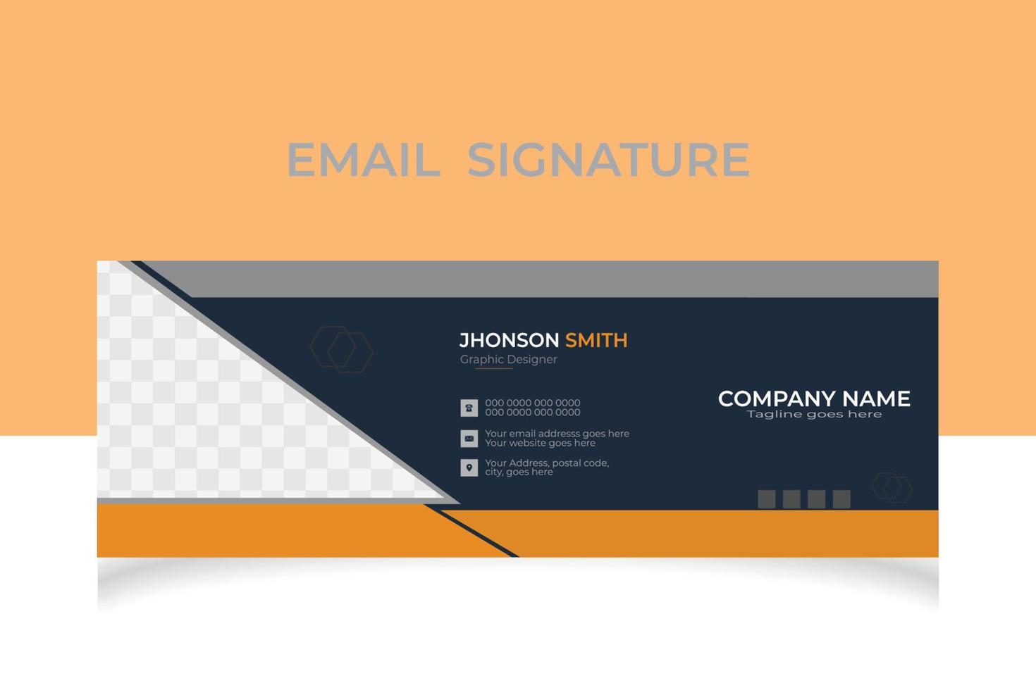 simple clean minimal email signature design, creative business vector template