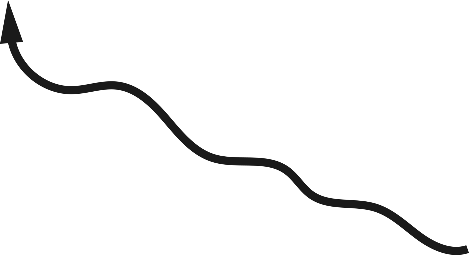 Hand drawn curved arrow shape. Arrow line png