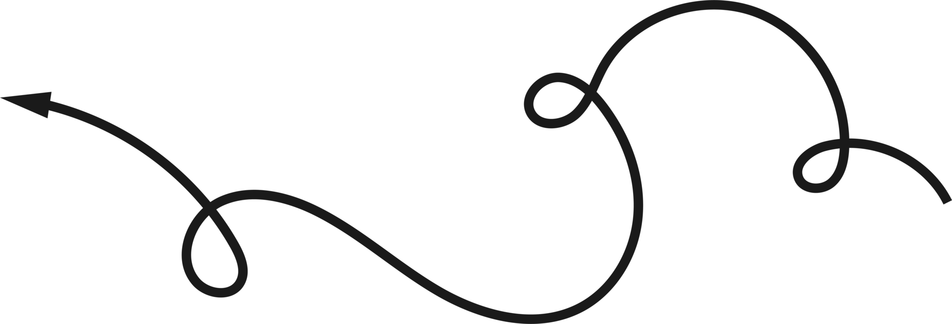 Hand drawn curved arrow shape. Arrow line png