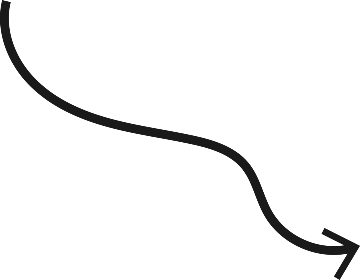 Hand drawn curved arrow shape. Arrow line png