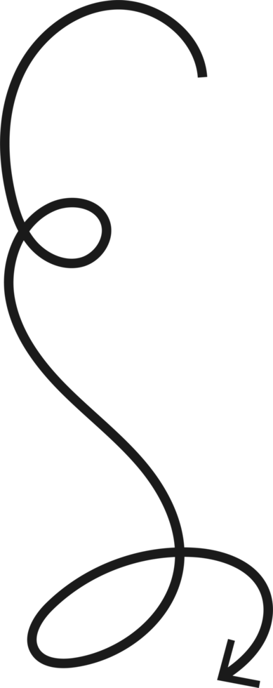 Hand drawn curved arrow shape. Arrow line png