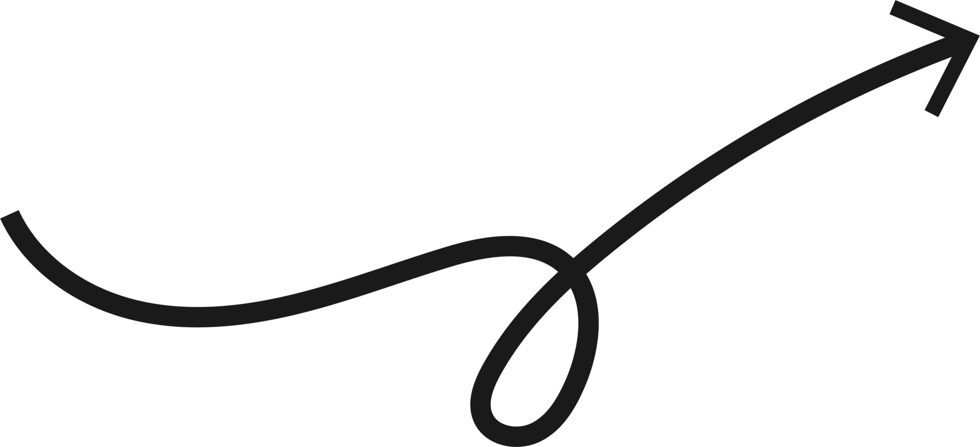 Hand drawn curved arrow shape. Arrow line png