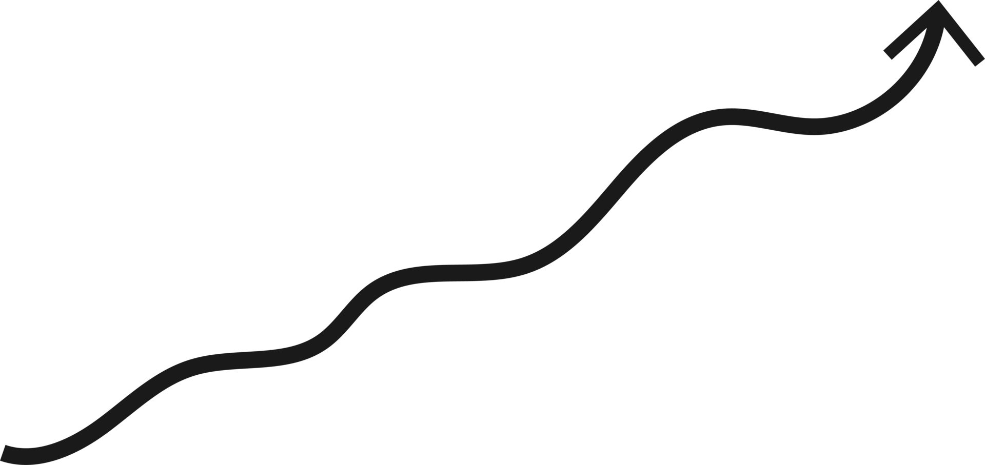 Hand drawn curved arrow shape. Arrow line png