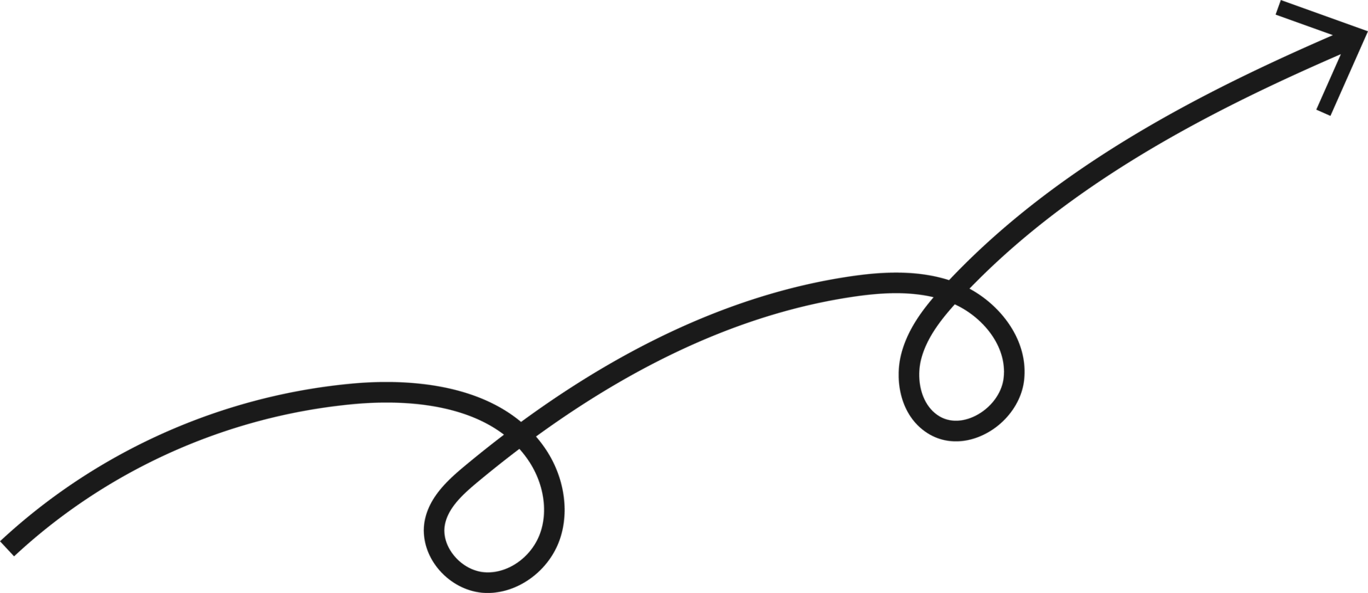 Hand drawn curved arrow shape. Arrow line png