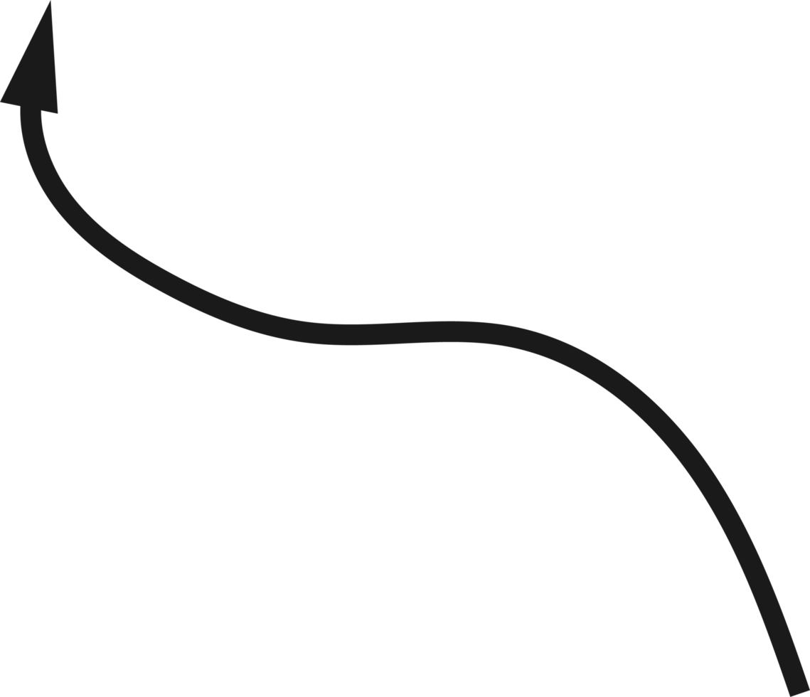 Hand drawn curved arrow shape. Arrow line png
