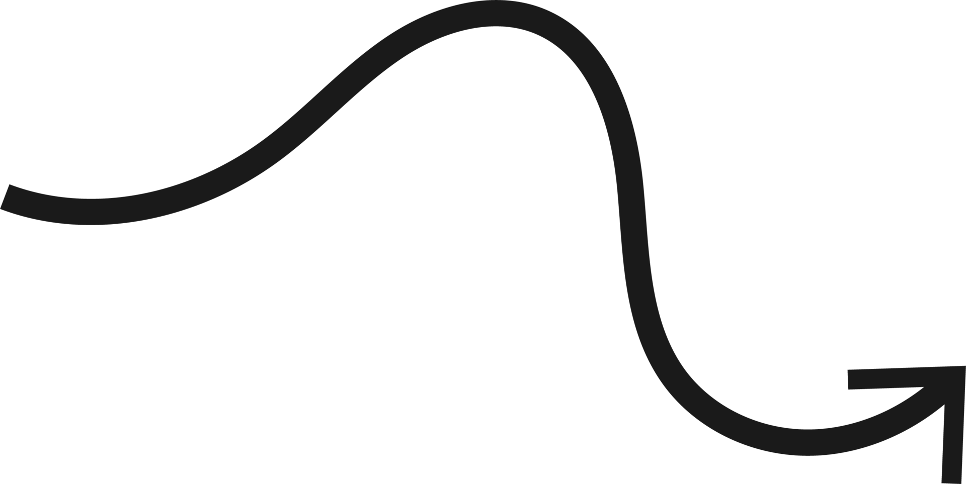 Hand drawn curved arrow shape. Arrow line png