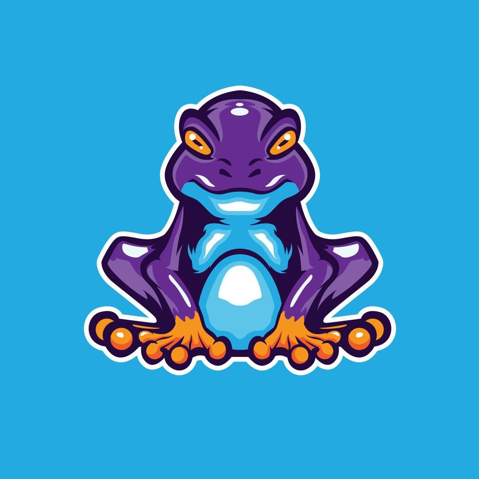 Frog with front view mascot illustration vector