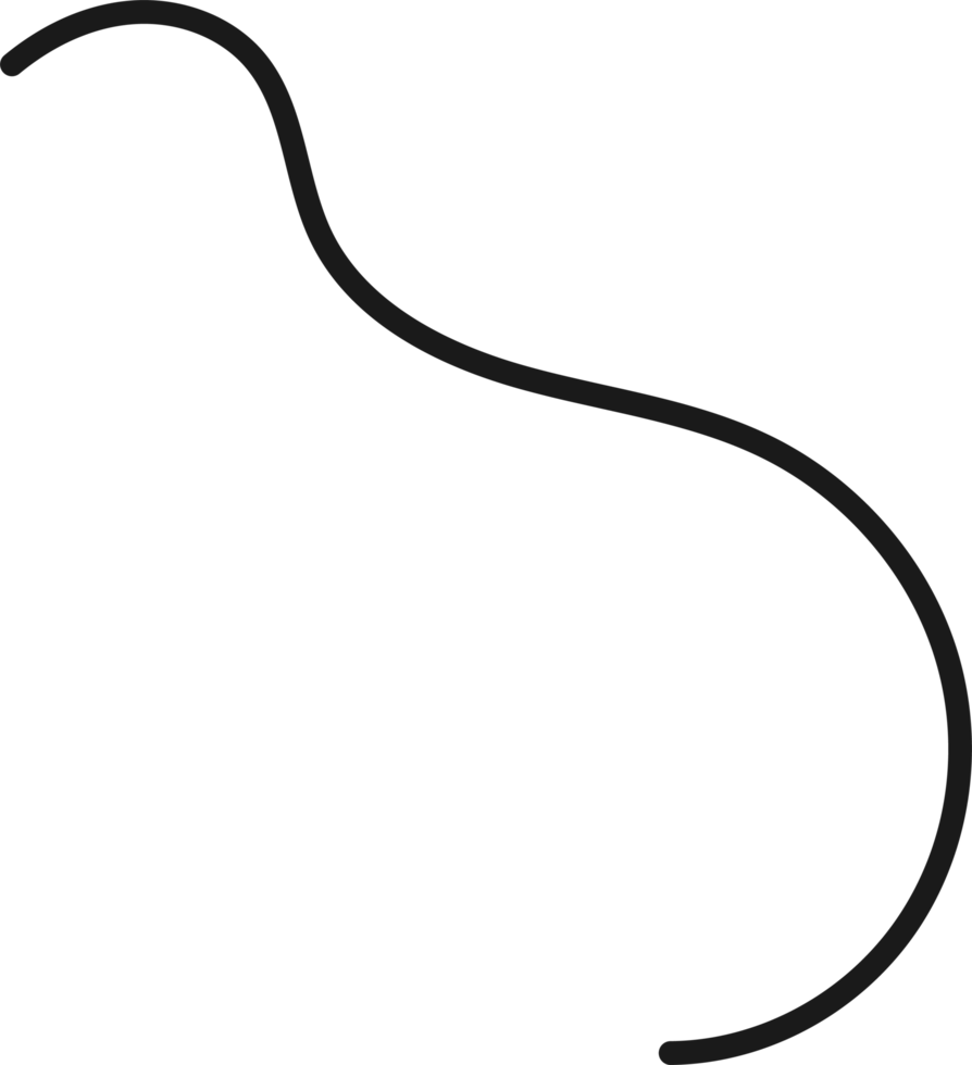 Hand drawn curved line shape. Curved line icon png