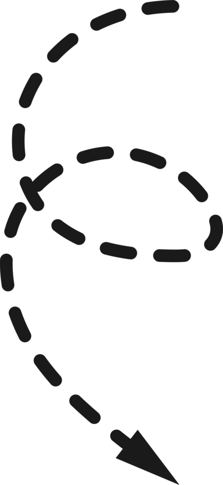 Hand drawn dotted arrow shape png