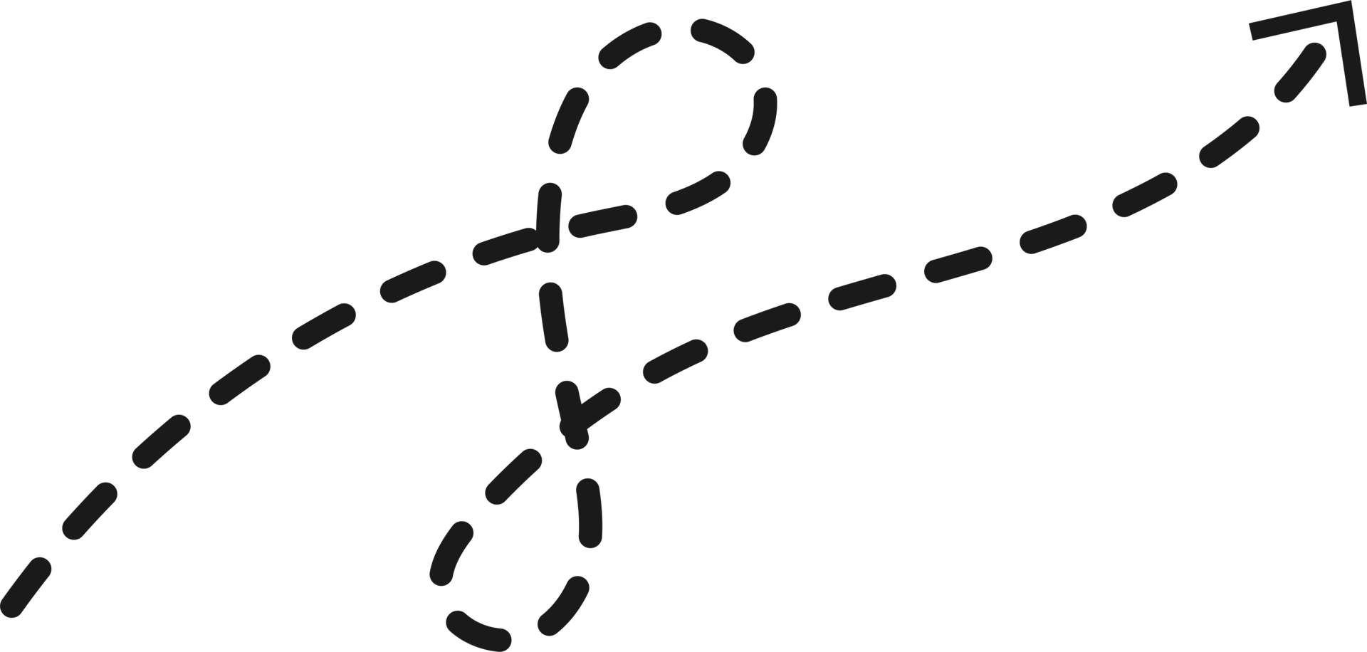 Hand drawn dotted arrow shape png