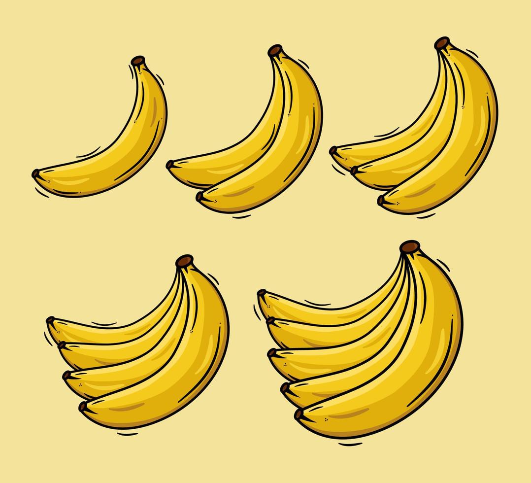 Bunch of banana set. Vector design.