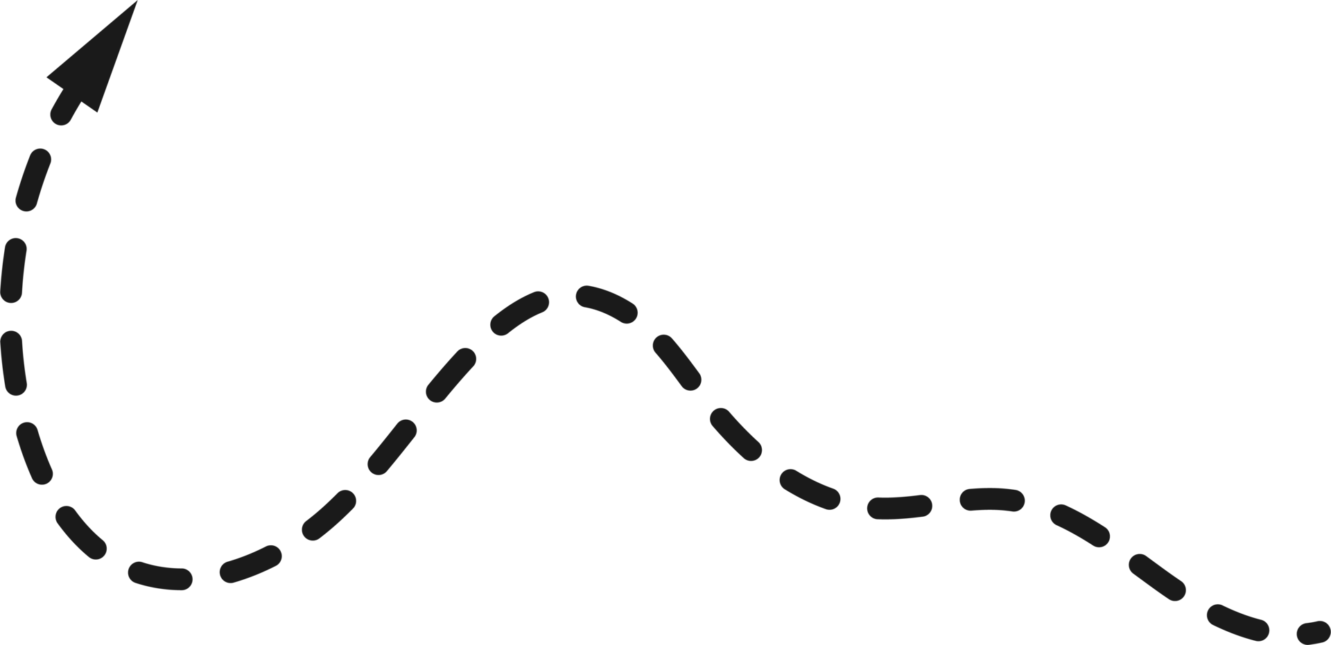 mão desenhado tracejadas seta forma png