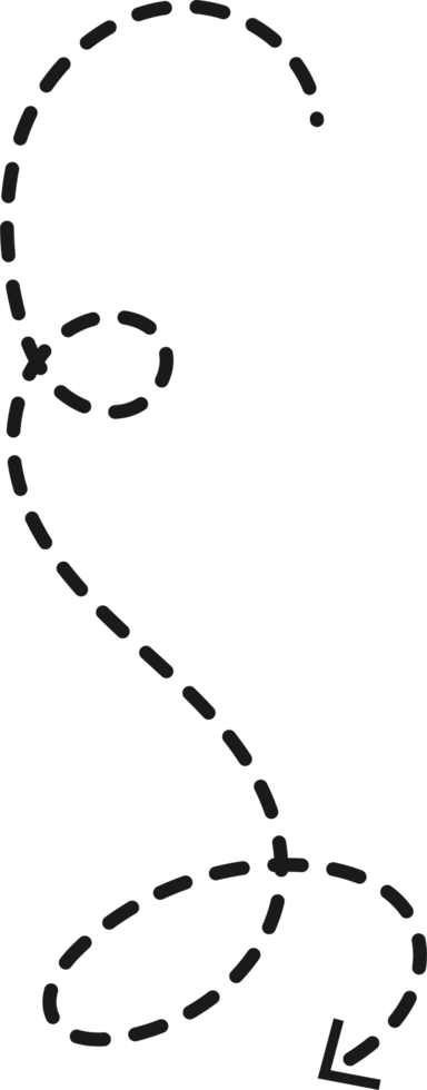 Hand drawn dashed arrow shape png