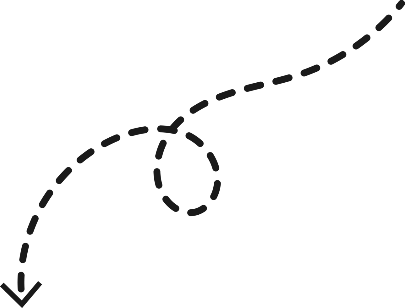 mão desenhado tracejadas seta forma png