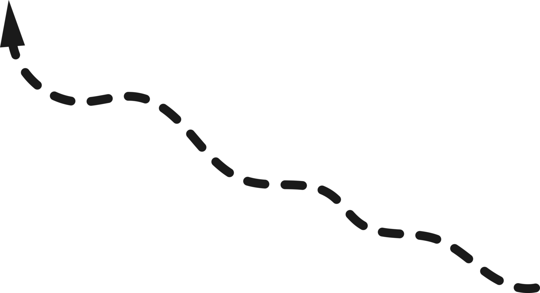 mão desenhado tracejadas seta forma png