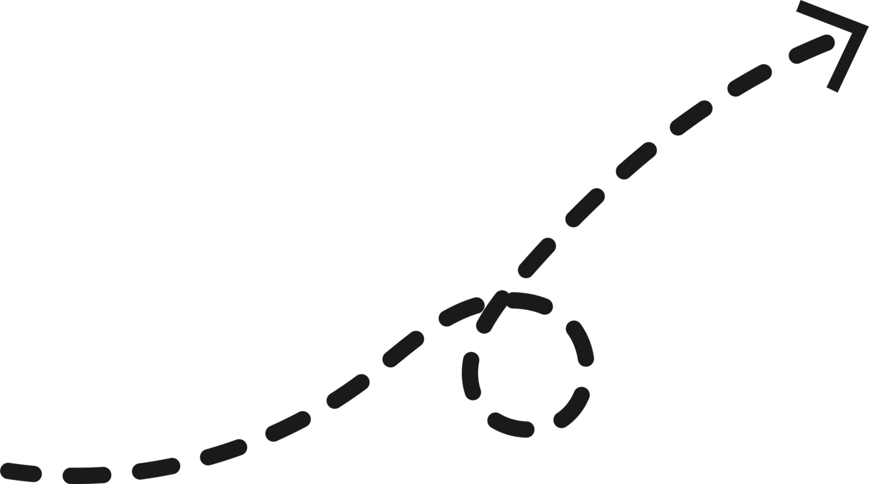 mão desenhado tracejadas seta forma png