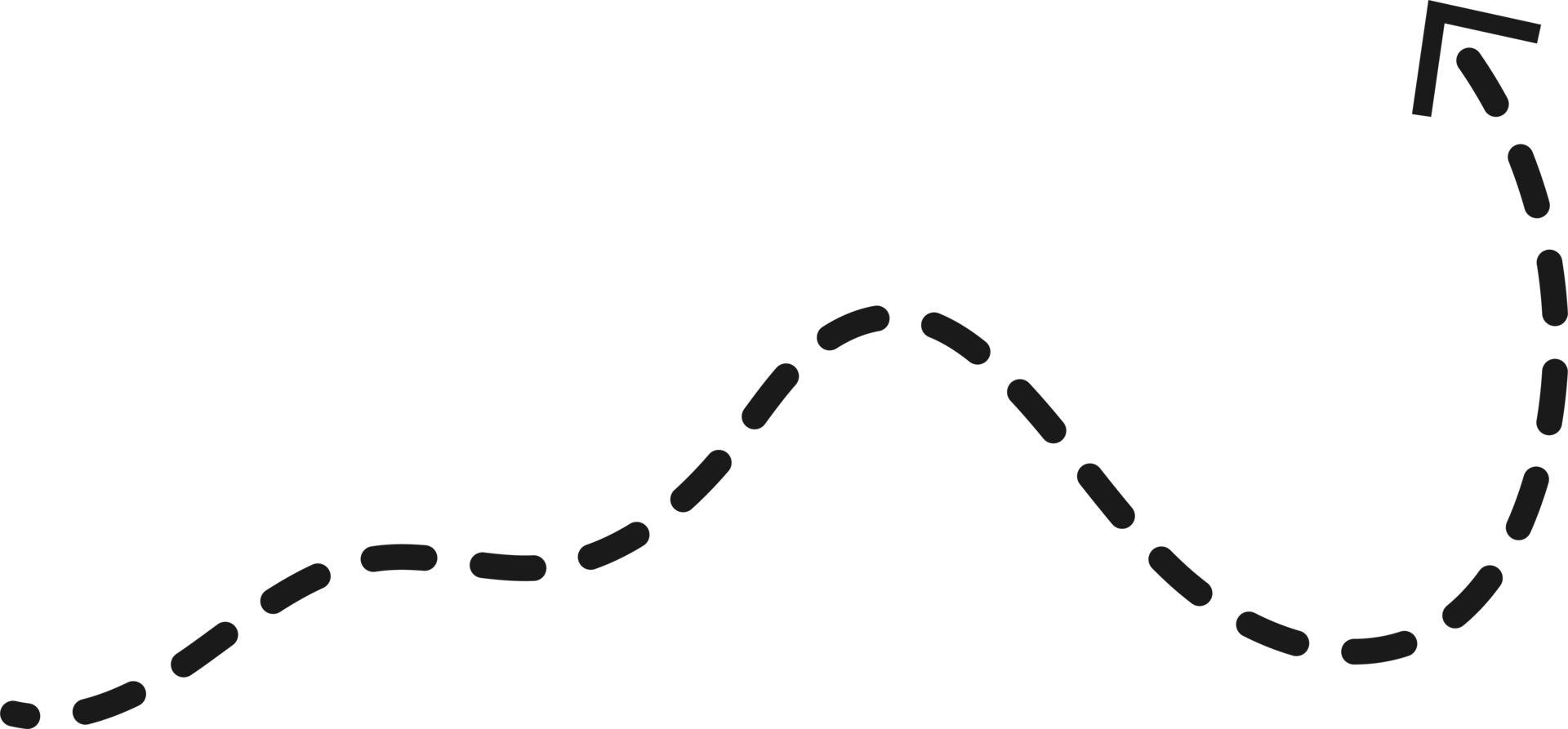 mão desenhado tracejadas seta forma png