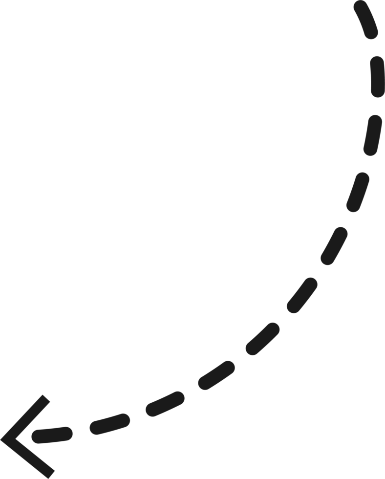 main tiré pointillé La Flèche forme png