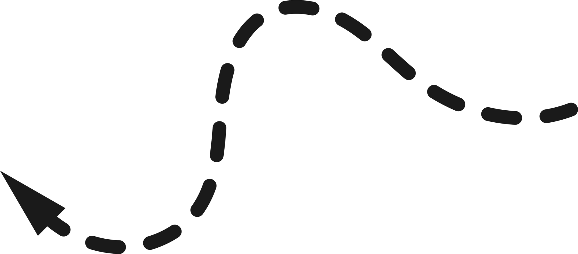 Hand drawn dotted arrow shape png