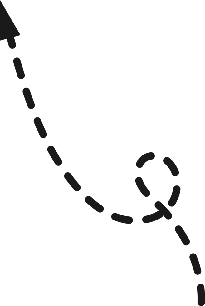 Hand drawn dotted arrow shape png
