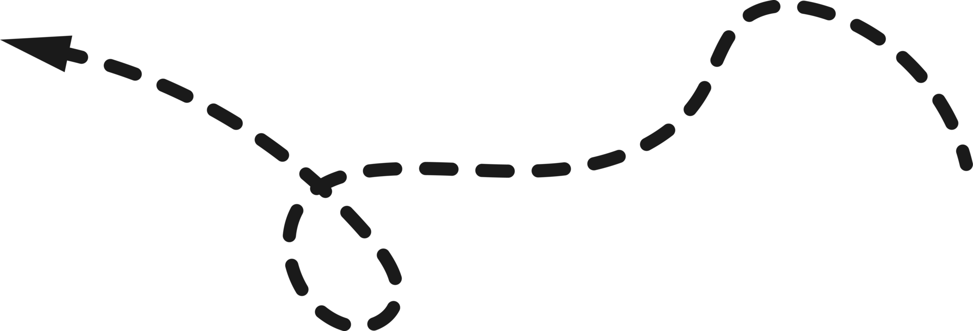 Hand drawn dotted arrow shape png