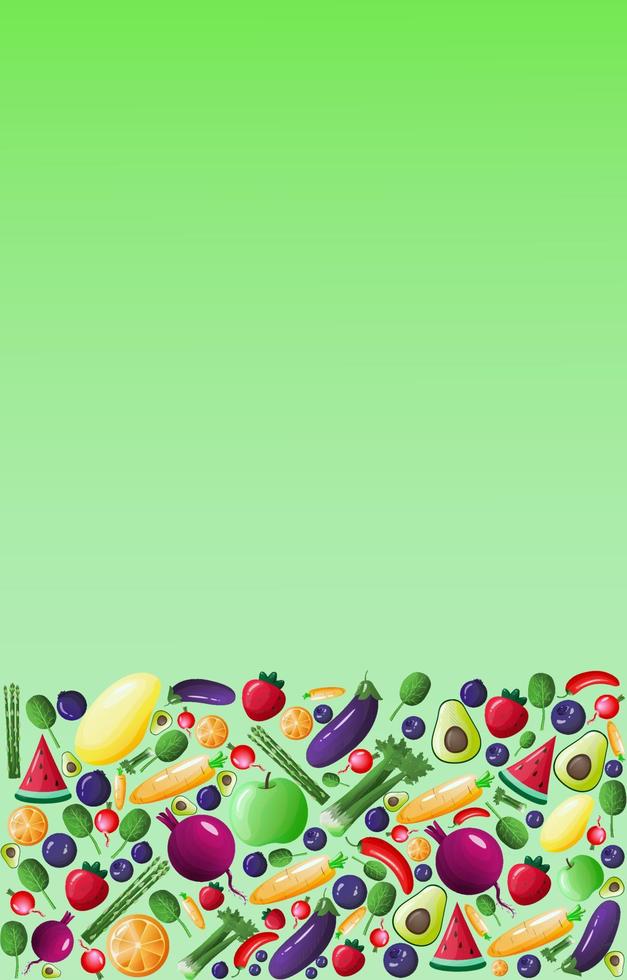 background frame for menu of juice bar, beach club, smoothie bar, cafe. Fresh fruits Vector illustration for Website banner template, card, invitation.