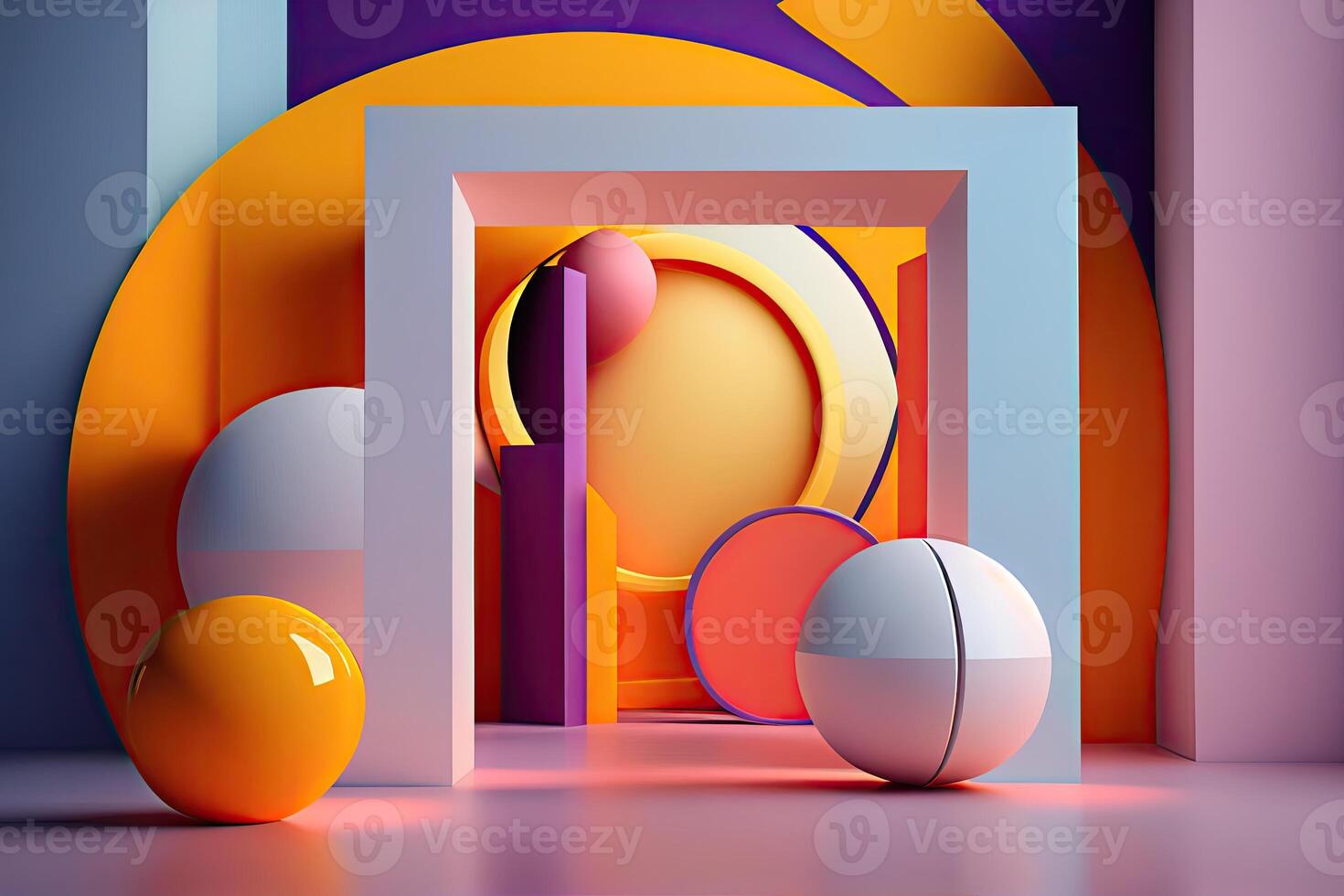 Trendy Modern Design Background with Colorful Shapes, Geometric Backdrop with Layout, Gradient Colors, photo