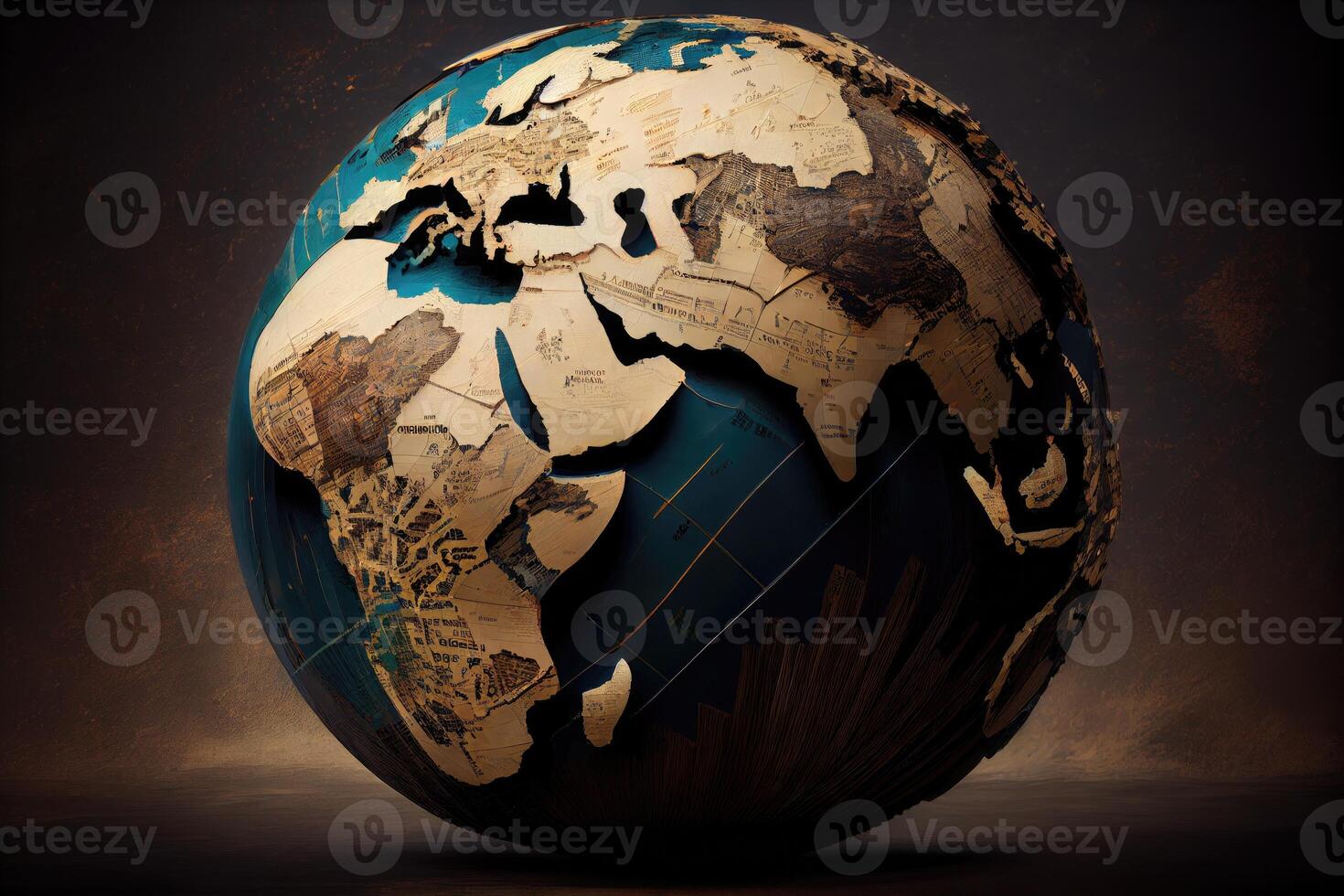 Earth globe design, world map 3D illustration photo