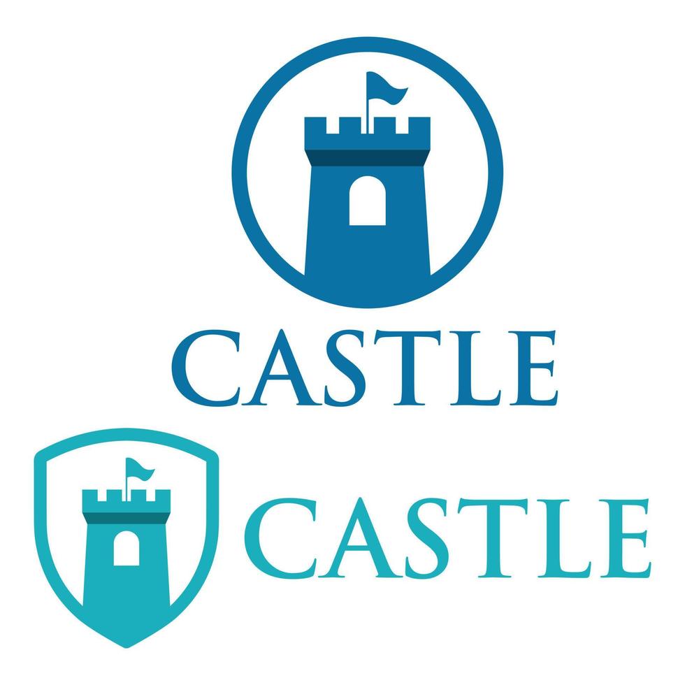 Modern vector flat design simple minimalist logo template of castle kingdom vector for brand, emblem, label, badge. Isolated on white background.