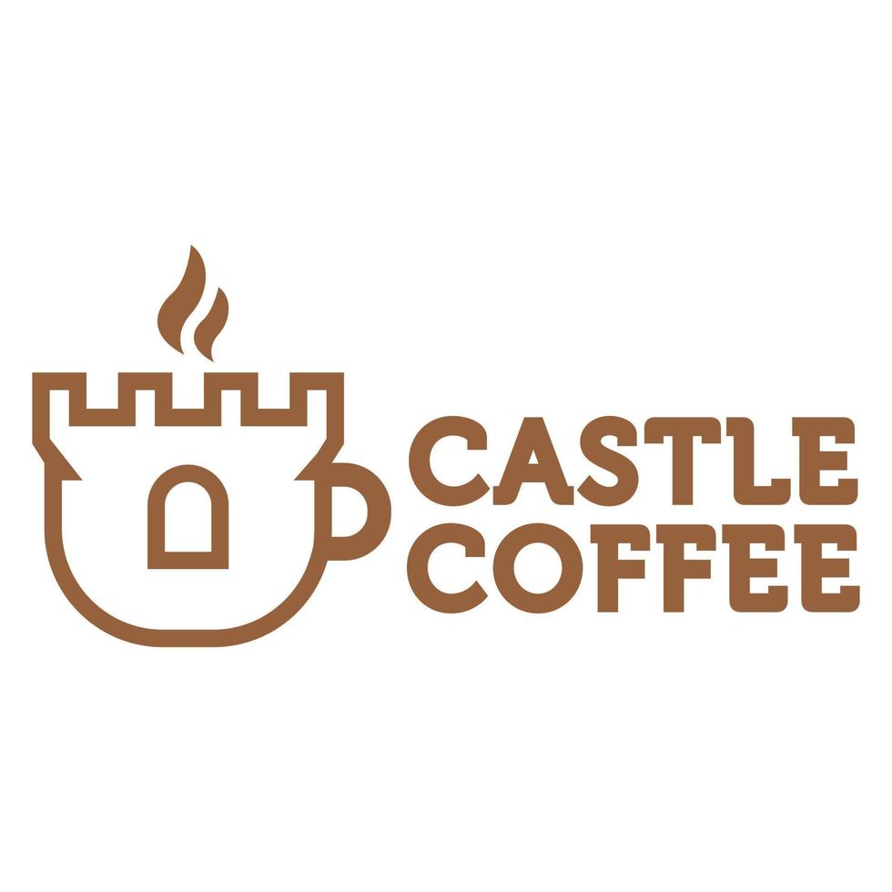 moderno plano diseño sencillo minimalista castillo Reino café café logo icono diseño modelo vector con moderno ilustración concepto estilo para cafetería, café comercio, restaurante, insignia, emblema y etiqueta