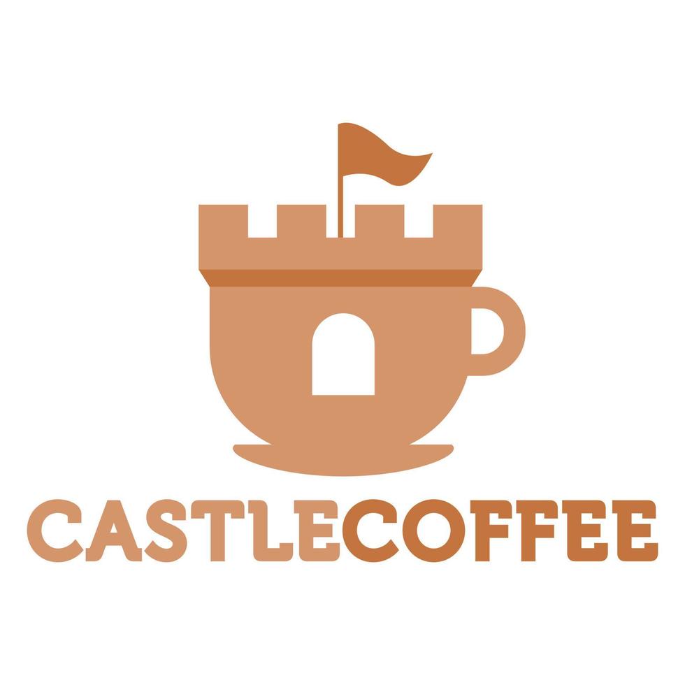 moderno plano diseño sencillo minimalista castillo Reino café café logo icono diseño modelo vector con moderno ilustración concepto estilo para cafetería, café comercio, restaurante, insignia, emblema y etiqueta