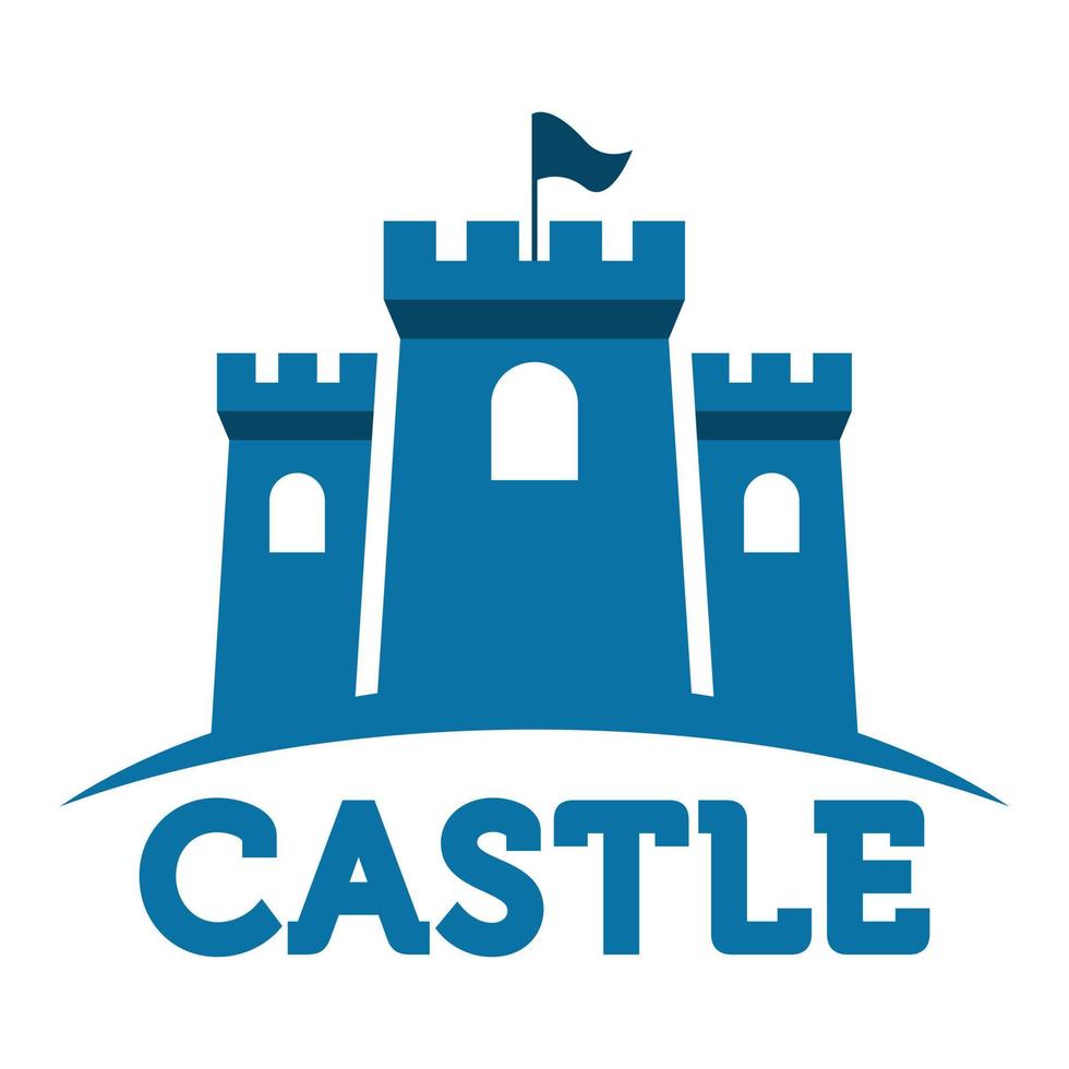 Modern vector flat design simple minimalist logo template of castle kingdom vector for brand, emblem, label, badge. Isolated on white background.