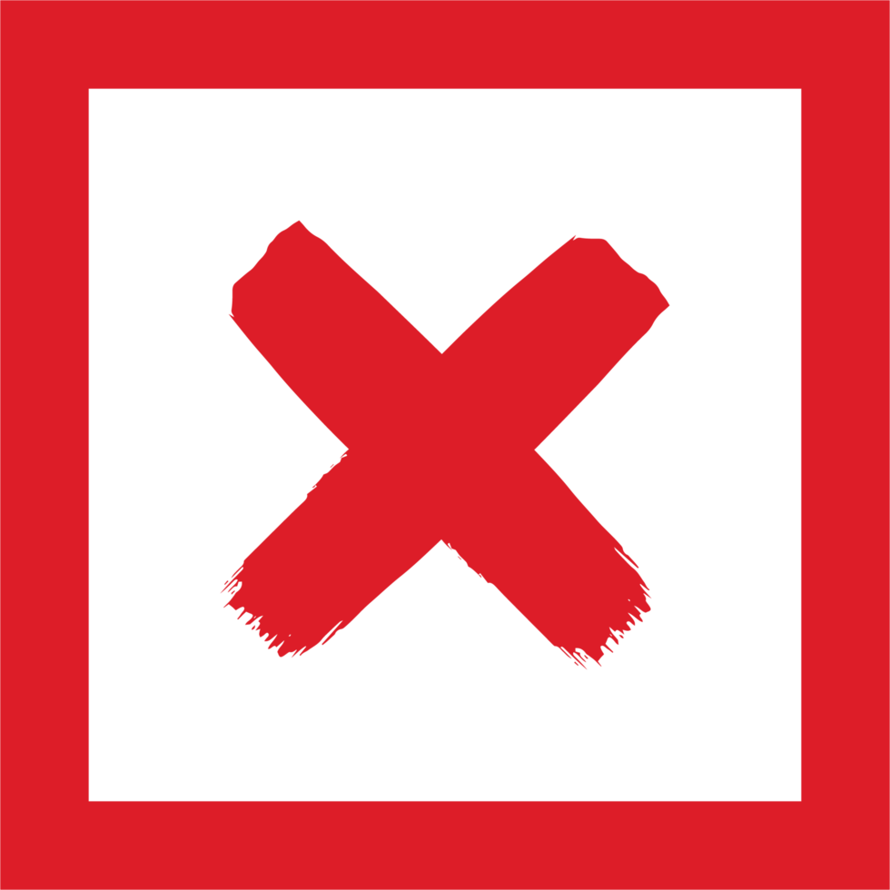Hand painted rejected sign png