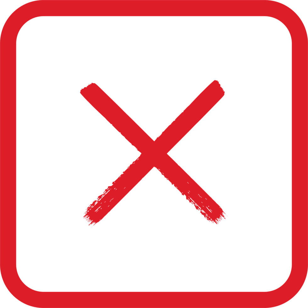 Hand painted rejected sign png