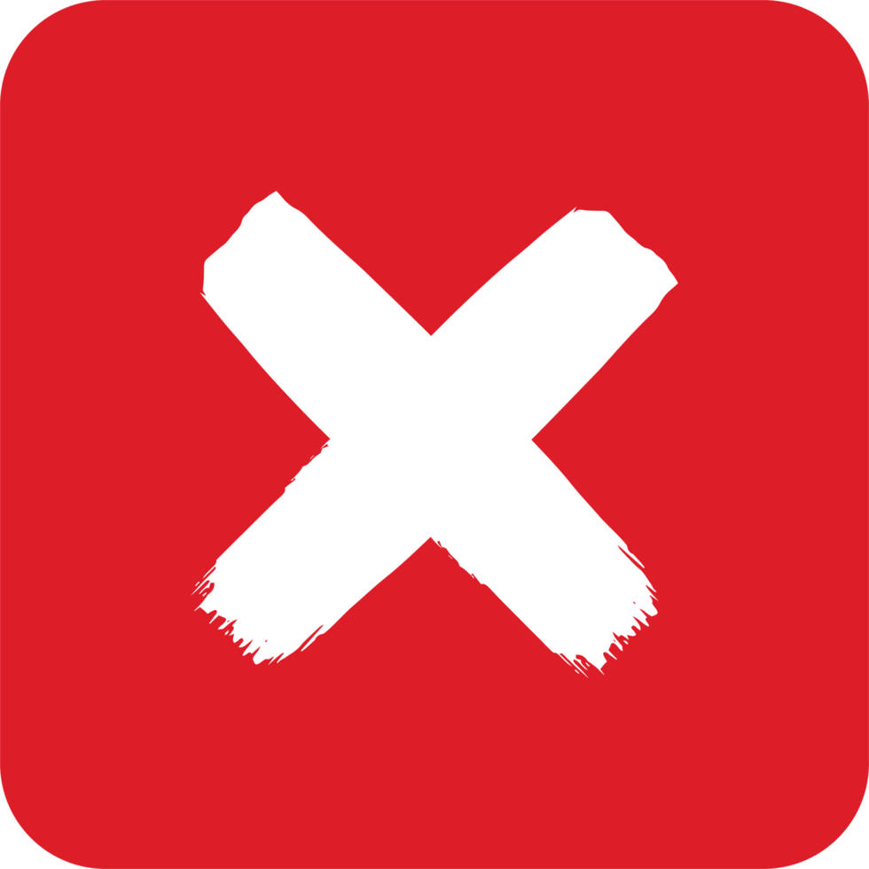 Hand painted rejected sign png