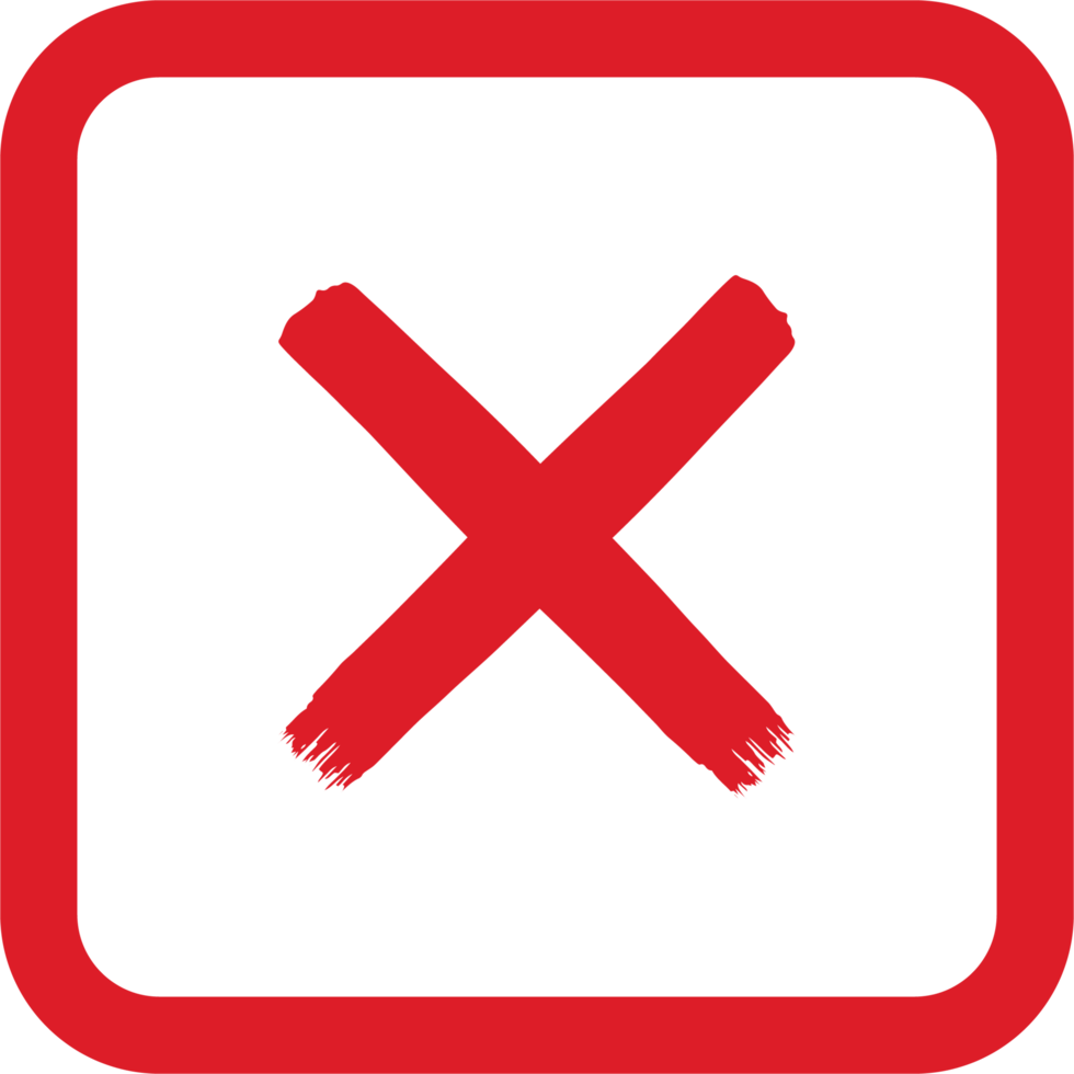 Hand painted rejected sign png