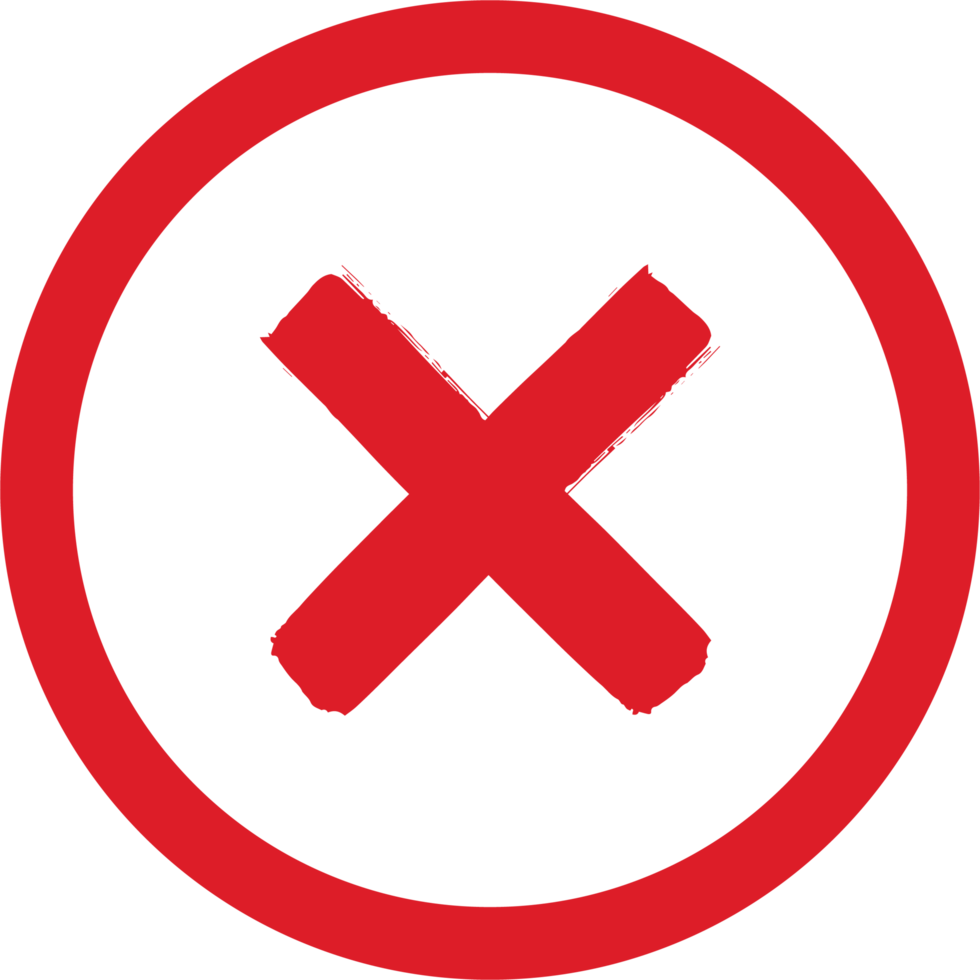 Hand painted rejected sign png
