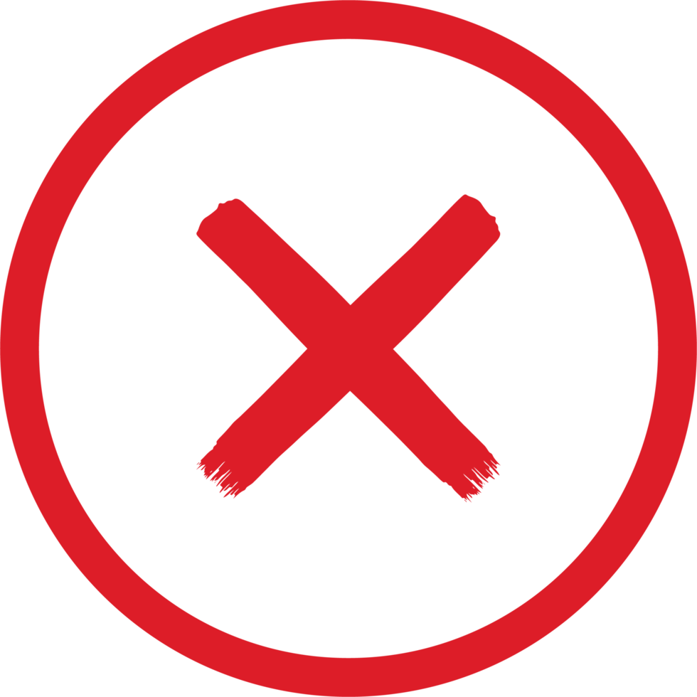 Hand painted rejected sign png