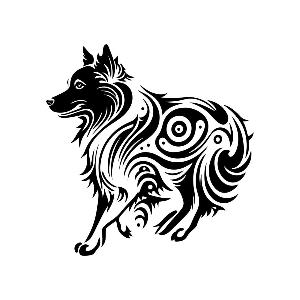 ornamental vector ilustración de un australiano pastor perro en tribal estilo. genial para camiseta diseños