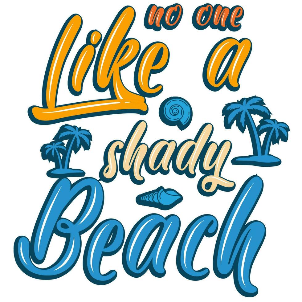 Summer beaches typographic tshirt design vector