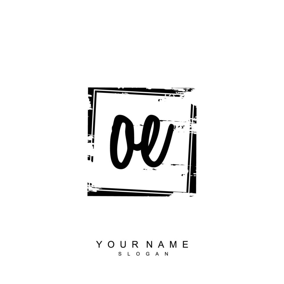 Initial OE Monogram with Grunge Template Design vector
