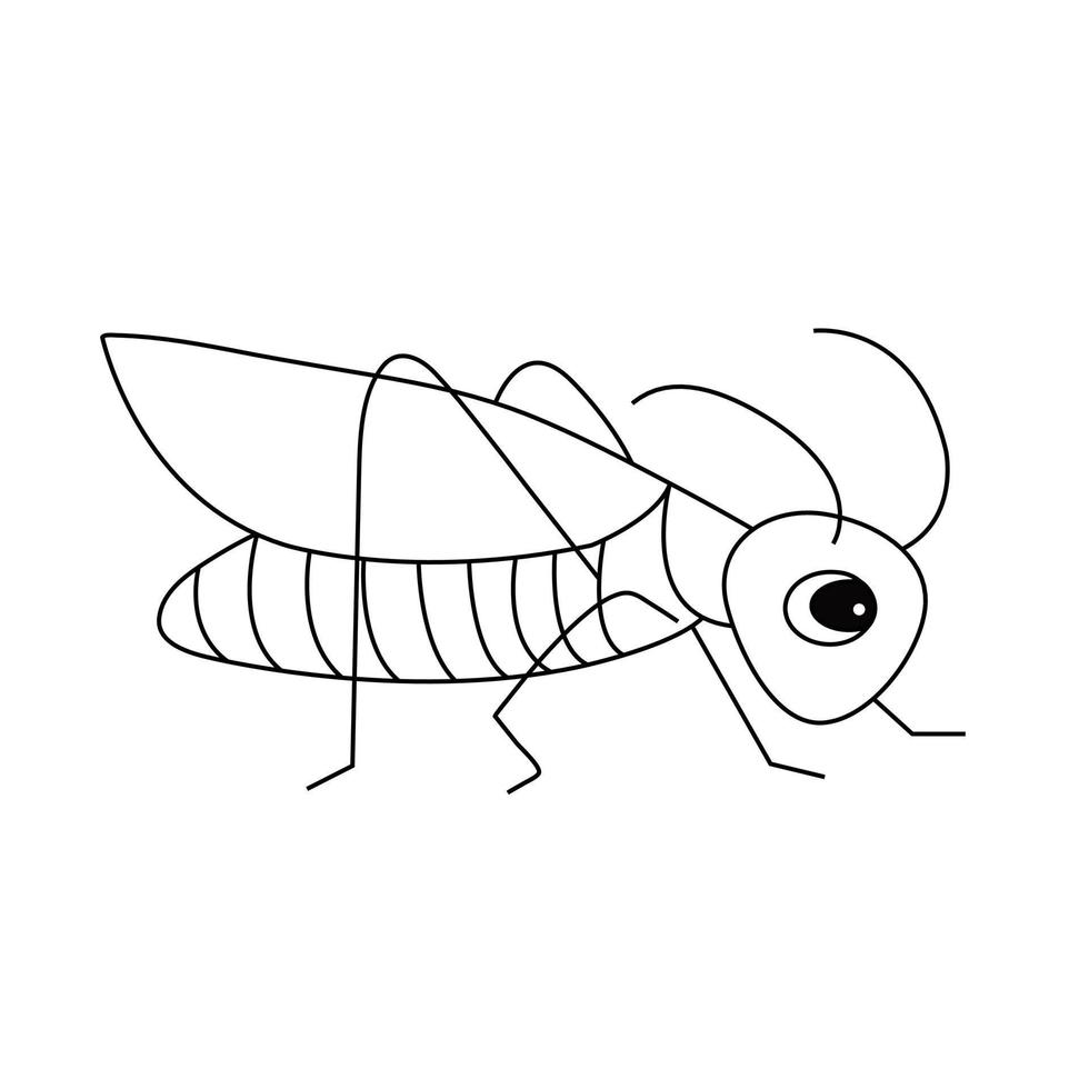 Grasshopper Coloring Pages for Kids vector