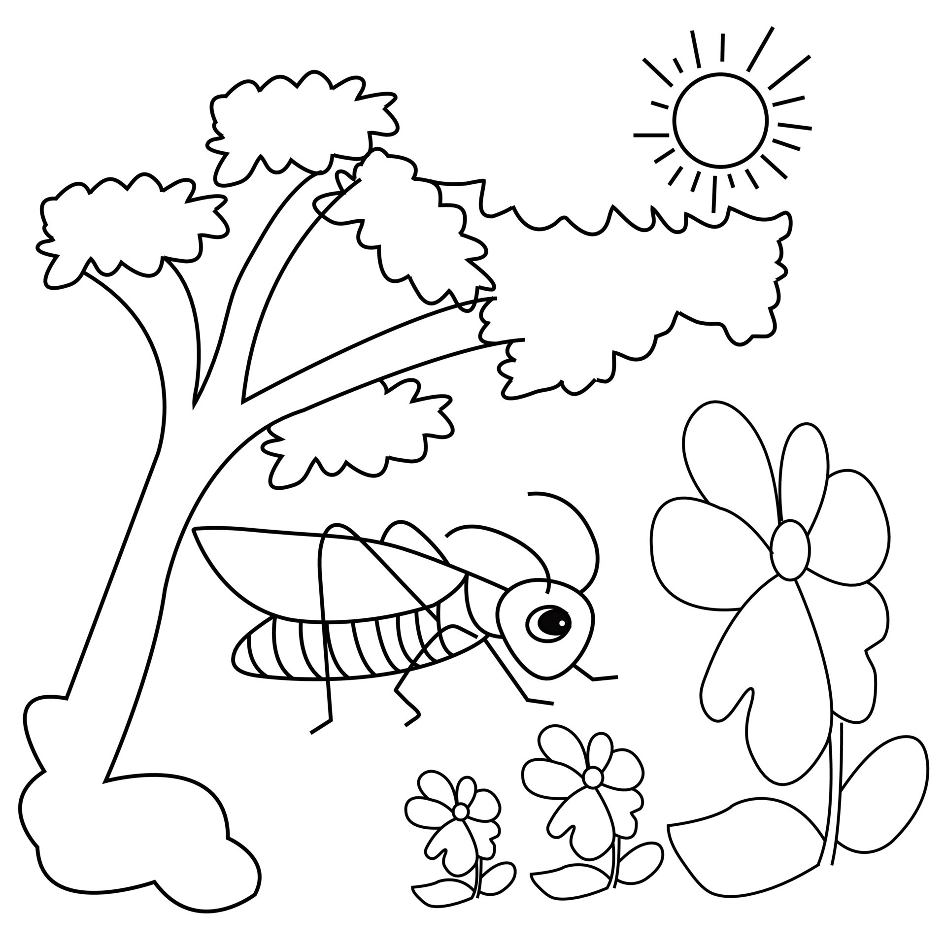 Grasshopper Coloring Pages for Kids 22000727 Vector Art at Vecteezy
