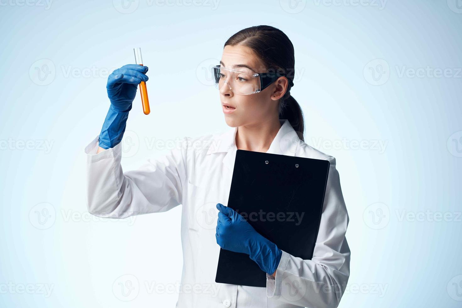 female laboratory assistant research technology experiment Professional photo