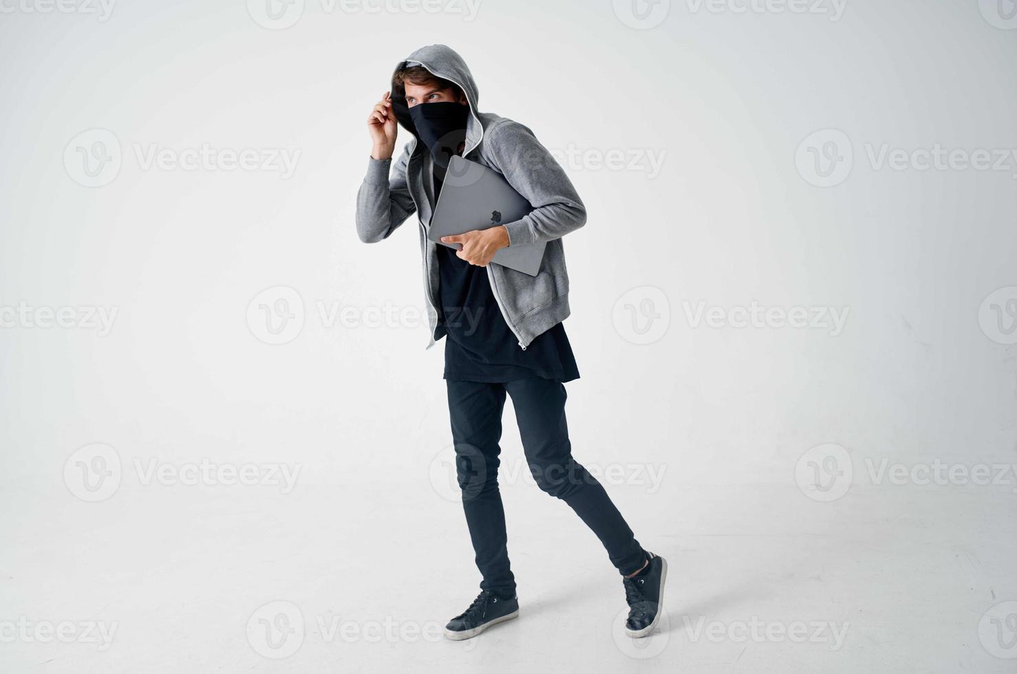 masked man hooded head hacking technology security Lifestyle photo