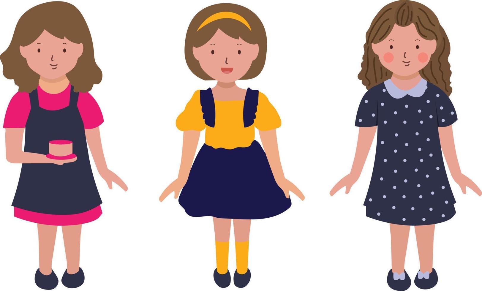 set of children Cartoon Illustration Vector
