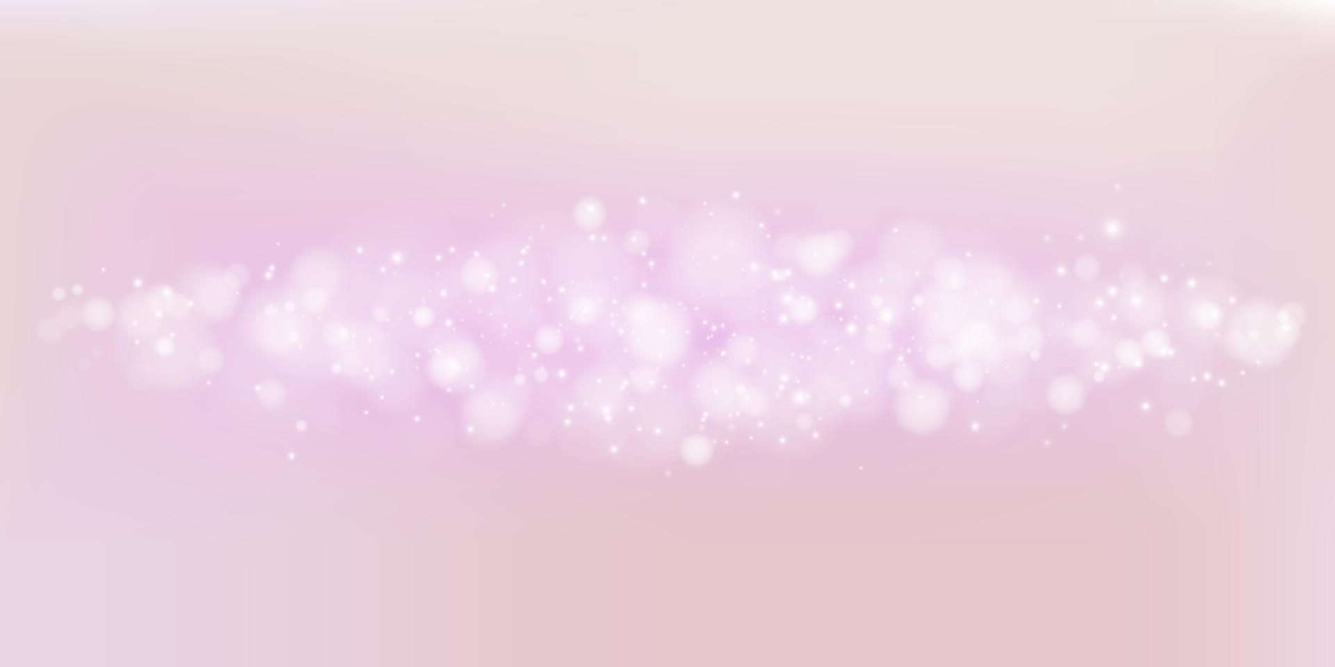 White bokeh lights with glowing particles. vector