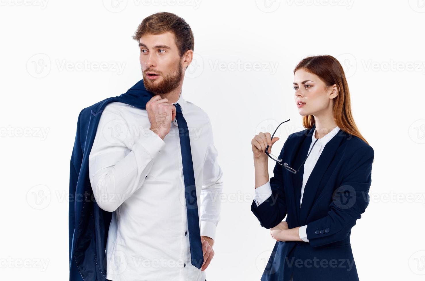 business man and woman in office manager suit professionals photo