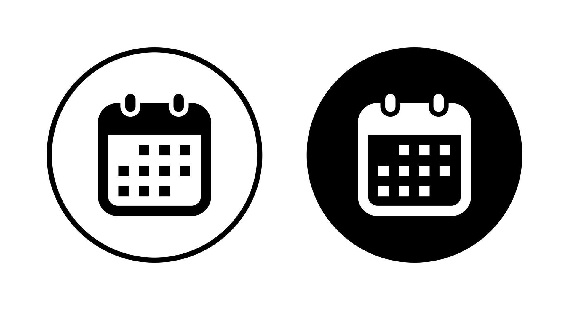 Date, calendar icon vector isolated on circle background 22004959